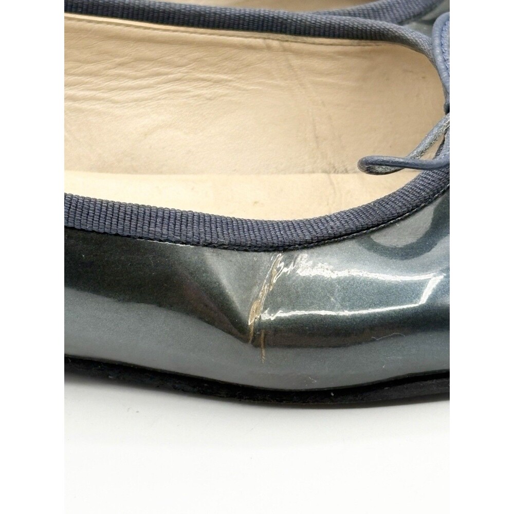 Chanel Blue & Black Patent Leather Ballet Flats Bow Accent Size EU 35.5 - Picture 10 of 16